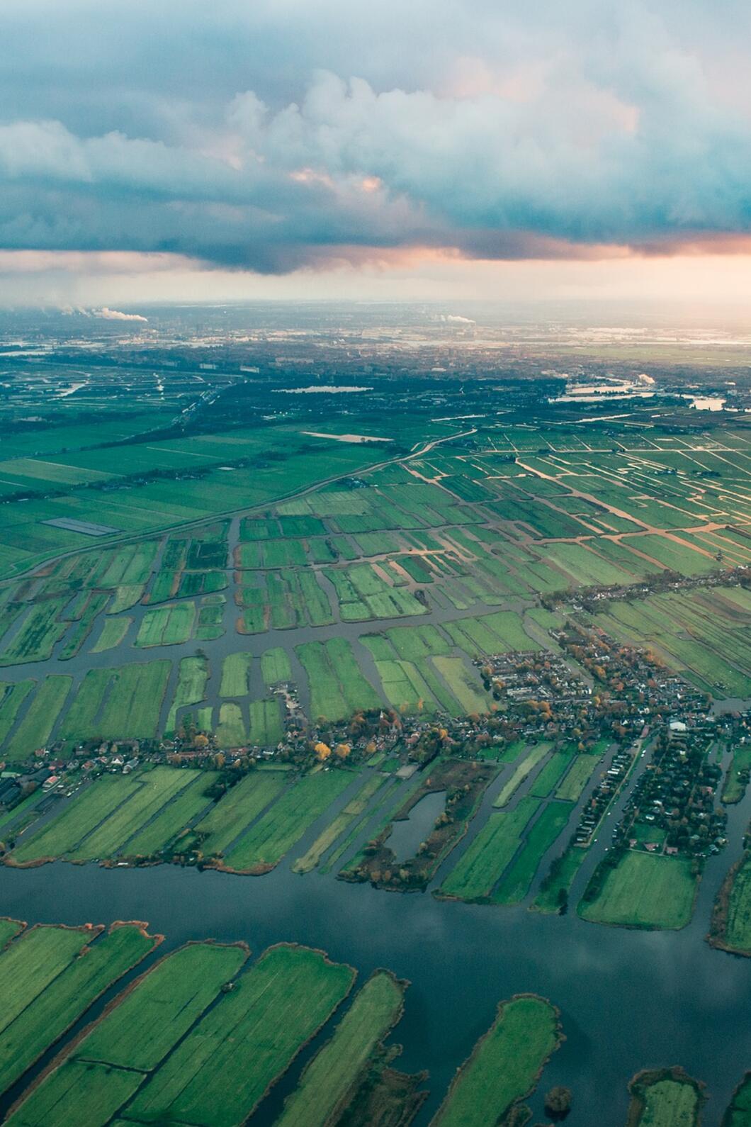 Luchtfoto van Nederlandse akkers