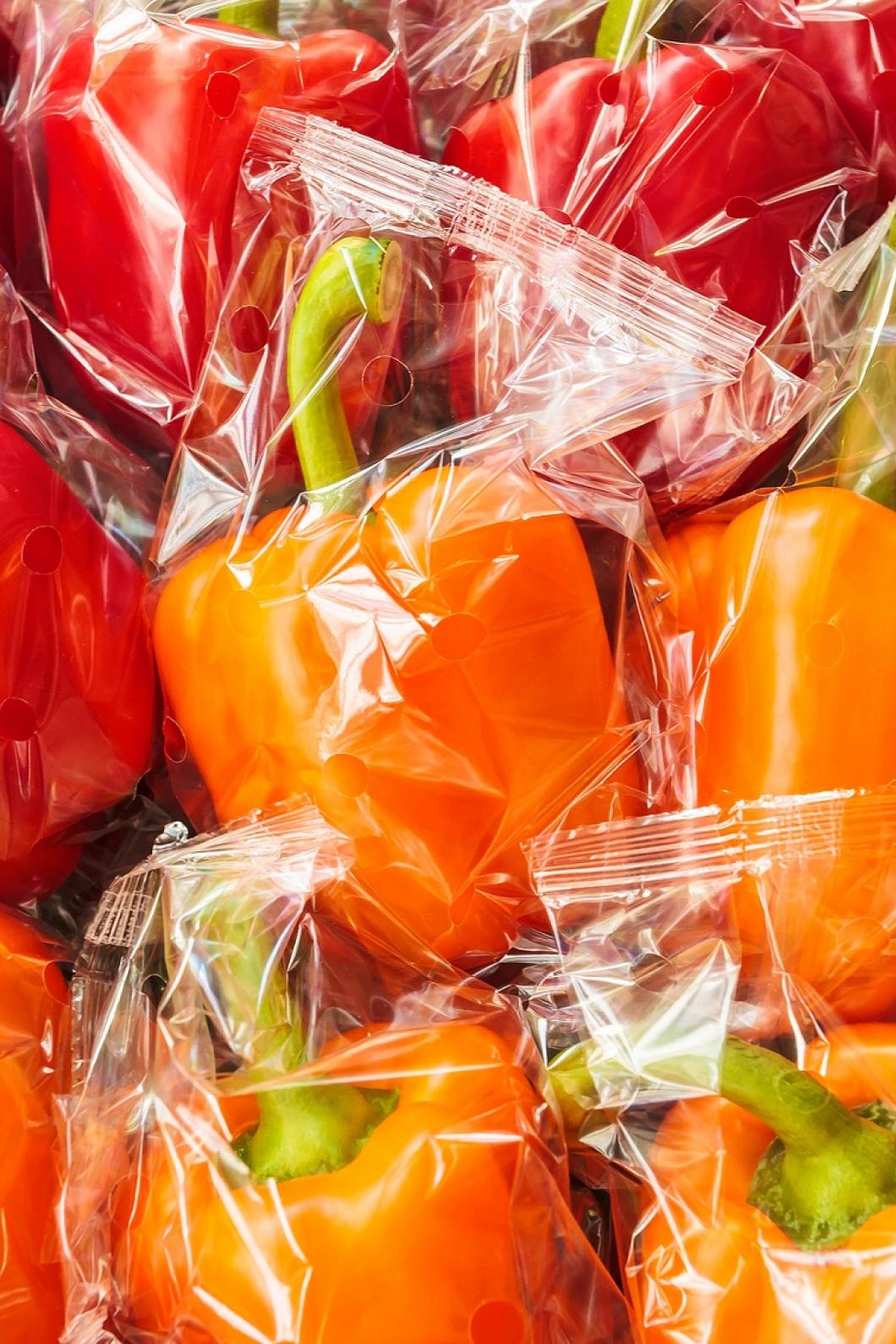 Groenten in plastic verpakt