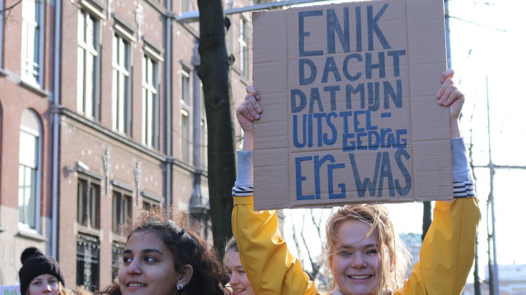 Klimaatborden demonstratie