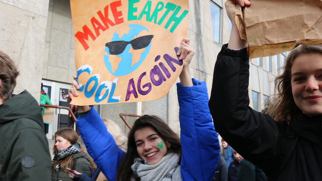 Klimaatborden demonstratie