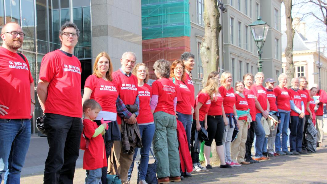 Actie op het Haagse Plein: "Ik ben een Marokkaan", 29 maart