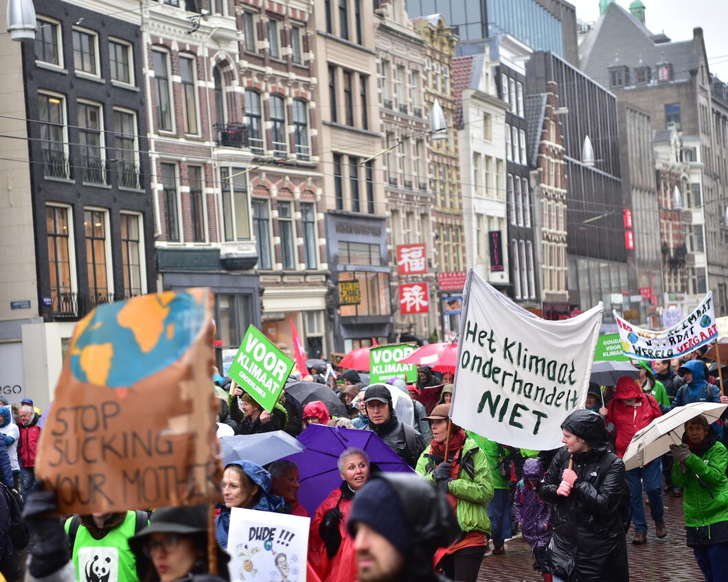Klimaatborden demonstratie