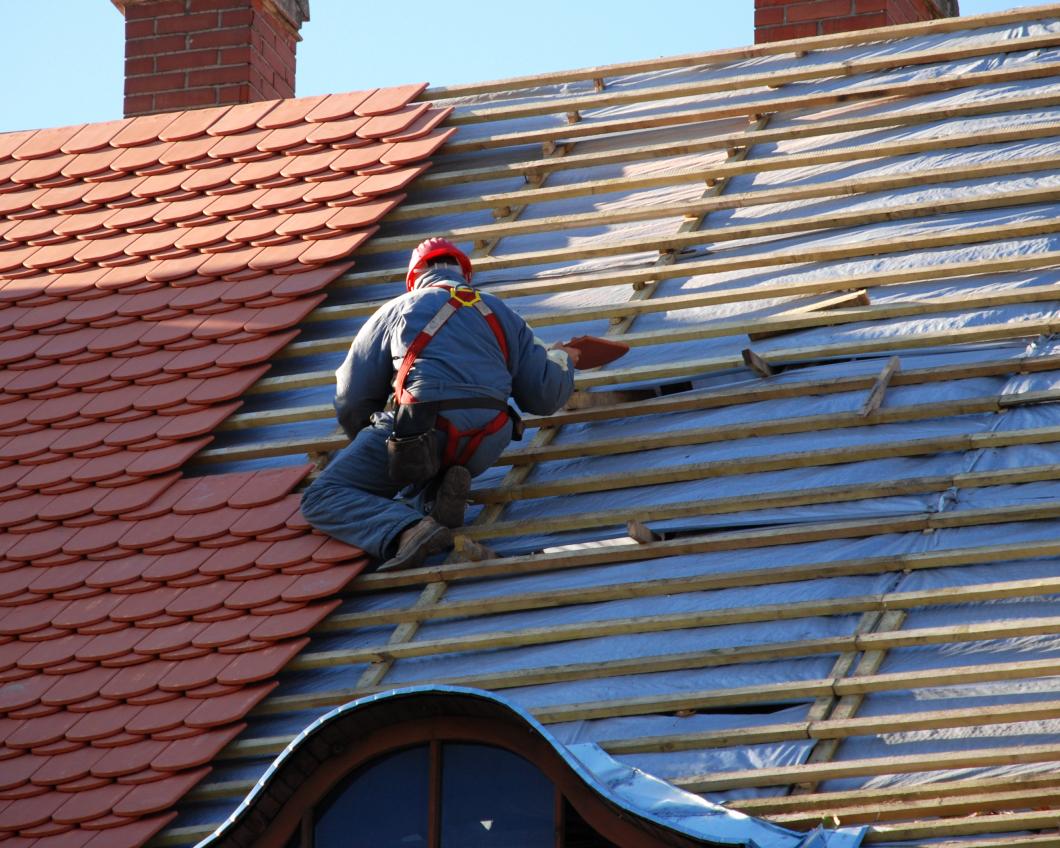 Bouwvakker aan het werk.