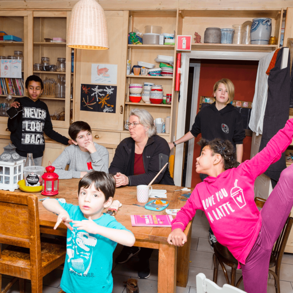 kinderen in een buurthuis