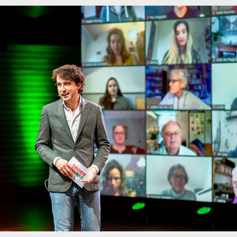 Jesse Klaver bij de campagneaftrap in Pakhuis de Zwijger