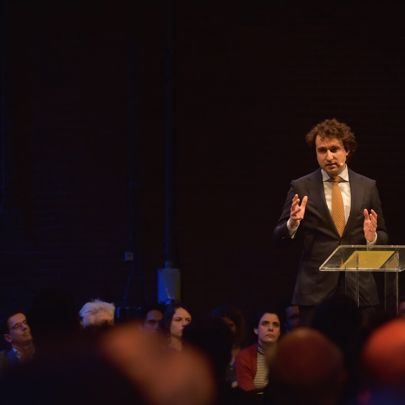 Jesse Klaver op een Meetup in Amsterdam