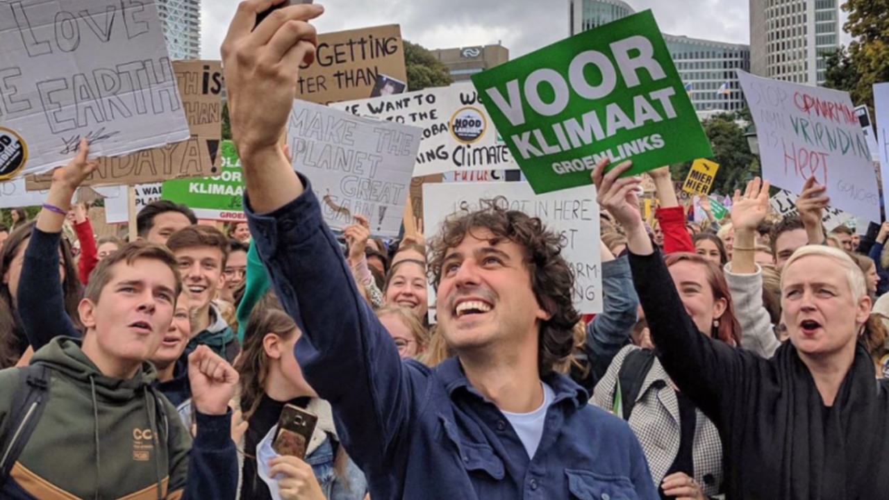 Jesse tijdens klimaatprotest